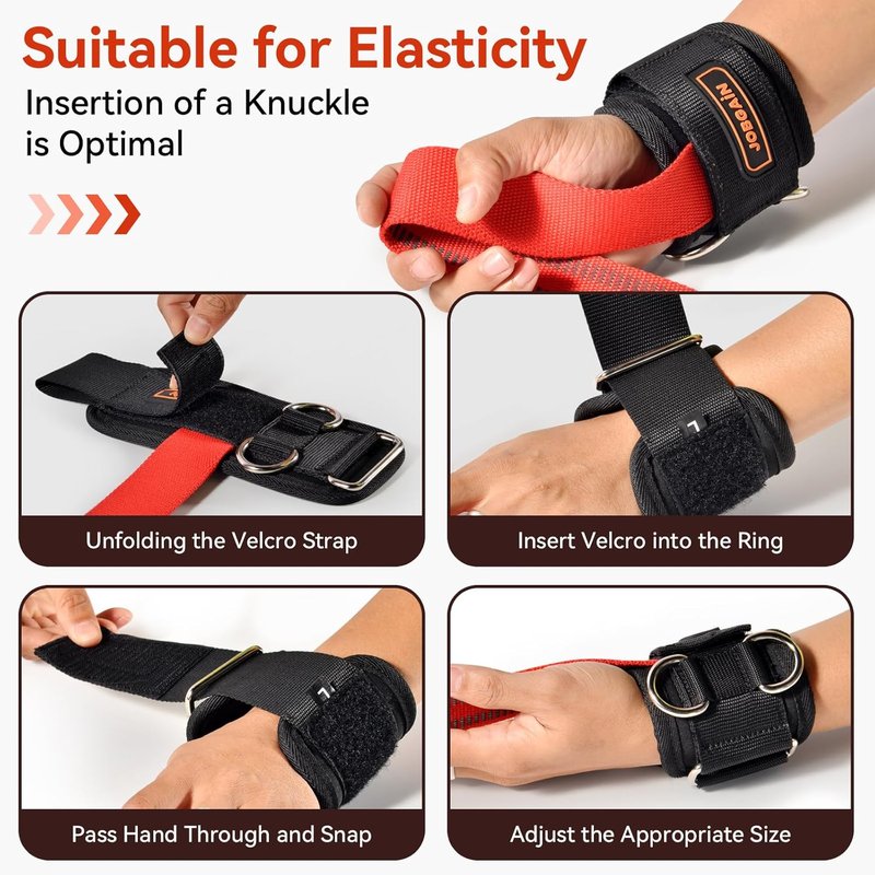 Weight Lifting Straps - Neoprene Padded D-Ring Wrist Support for Cable Machine Workouts | Non-Slip Design for Men & Women