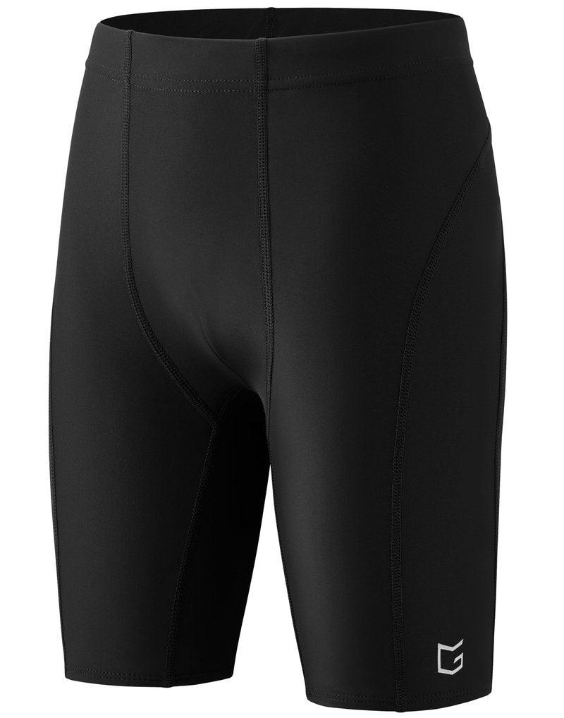 G Gradual Boys Swim Jammers Youth Competitive Swim Team Trunks Quick Dry Stretch Racing Swimsuit Swimming Shorts for Boy(Black,M)