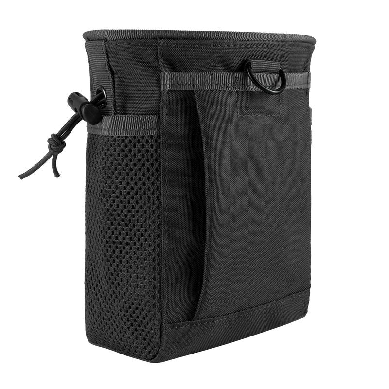 FRTKK Tactical Molle Drawstring Magazine Dump Pouch Outdoor Ammo Pouch, Adjustable Military Utility Belt Fanny Hip Holster Bag (Black)