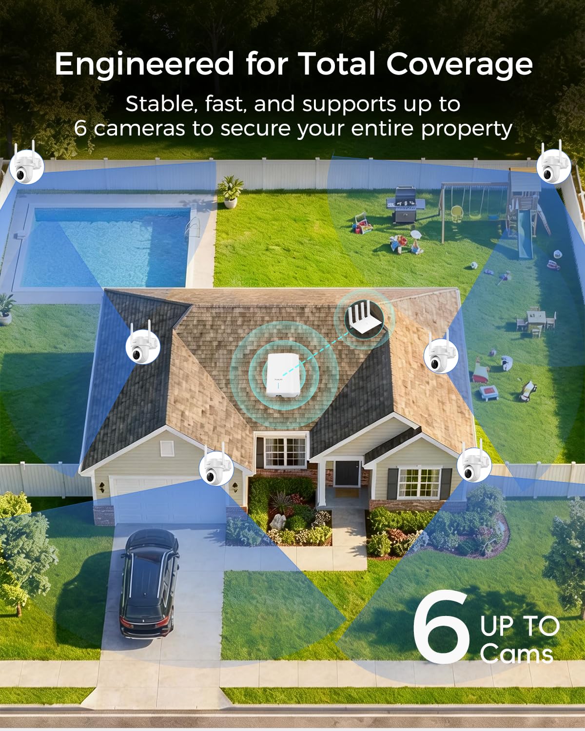 MUBILIFE 4K Security Cameras Wireless Outdoor, No Subscription, 8MP Solar Powered Cameras for Home Security, 64GB Local Storage, AI Auto Tracking, Color Night Vision, 2.4&5GHz WiFi, 2-Cam Kit