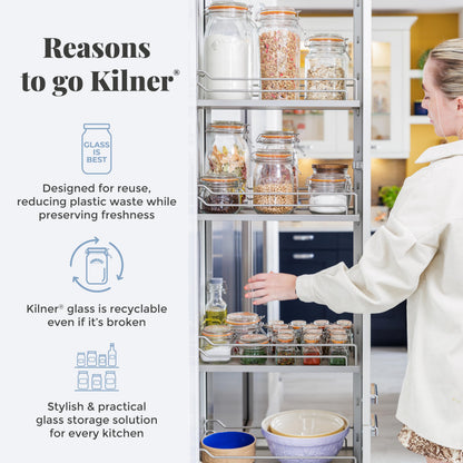 Kilner 0.35 Litre Breakfast Jar Set with Stainless Steel Spoon and Measuring Lid Perfect for Overnight Oats, Yogurt, Smoothie Bowls, Granola, Chia Pudding