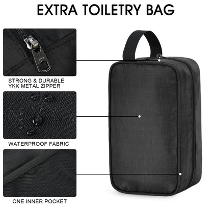 Lubardy Travel Duffle Bag for Men Sports Bag Foldable Weekend Overnight Bag Women Water Resistant Holdall Bag with Toiletry Bags Black 65L