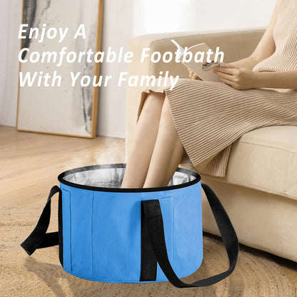 Foot Bath Basin 20L Collapsible Bucket, Portable Foot Soak Tub Feet Soaking Bucket for Outdoor Travel, Camping, Fishing(Black)