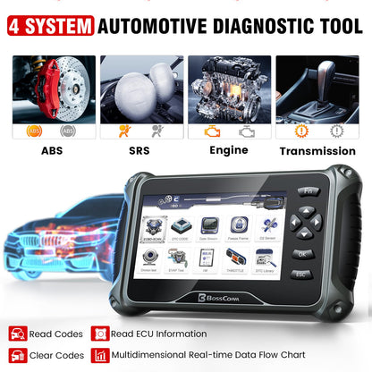 BOSSCOMM IF742 OBD2 Scanner, ABS/SRS/Transmission/Check Engine Code Reader Scan Tool with 6 Resets, ABS Bleeding/Oil/EPB/SAS/Throttle/BMS, Car Scanner Diagnostic Tool for All Cars, Upgraded of IF740