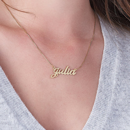 MyNameNecklace Name Necklace - Personalized Engraved Name Pendant Jewelry Precious Metals Sterling Silver 925 & Gold Plating - Nameplate Necklace Gift for Her