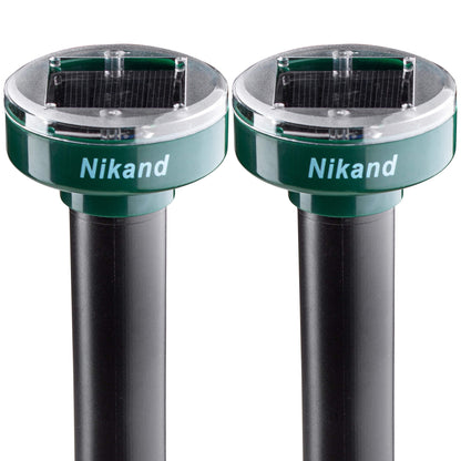 Gopher Repellent Ultrasonic Solar Powered - Mole Repellent Stakes Outdoor Pet Safe - Groundhog Repeller Snake Rodent Gopher Spikes Chaser - Sonic Mole Deterrent Devices (2)