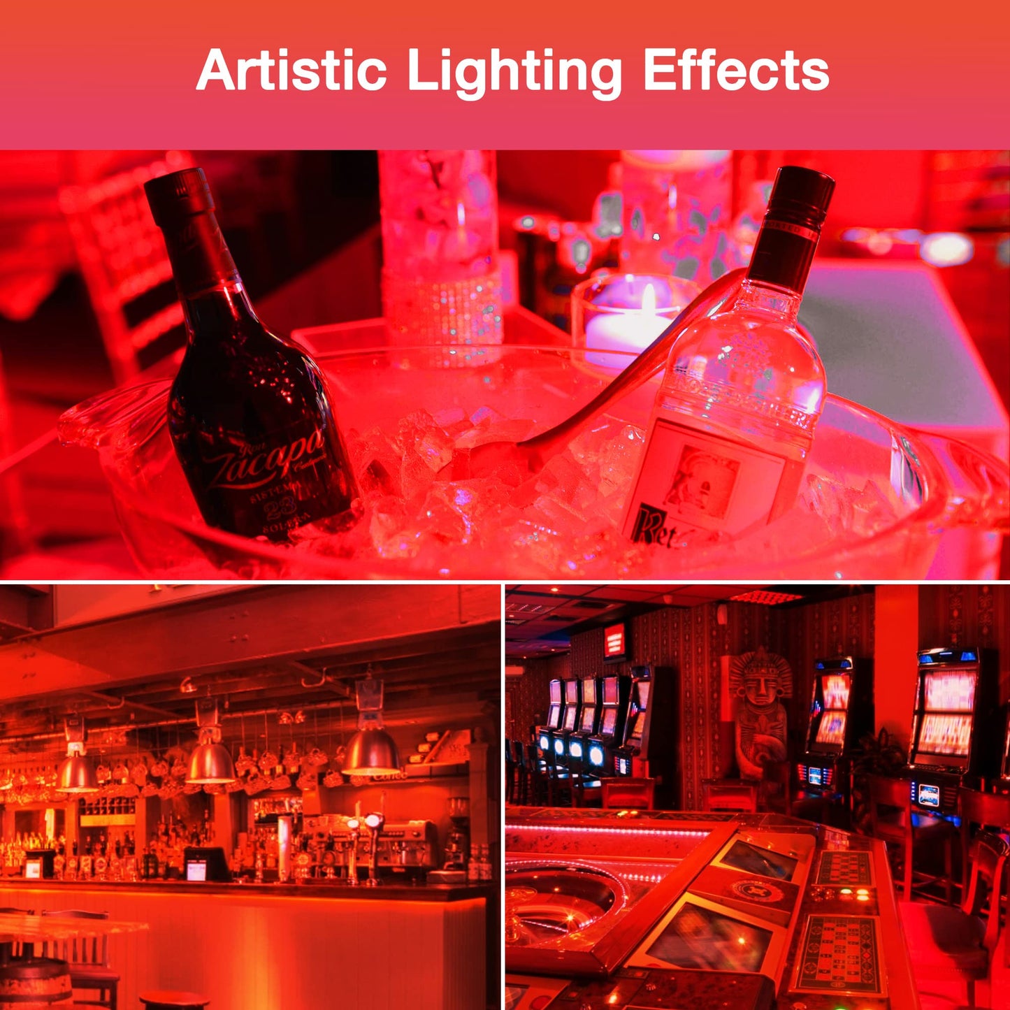 EvaStary Red LED Light Bulb 60W Equivalent, A19 E26 Base, 9W for Halloween, Christmas Decoration, Party, Bars, Porch Lights, Holiday Mood Lighting, Pack of 2