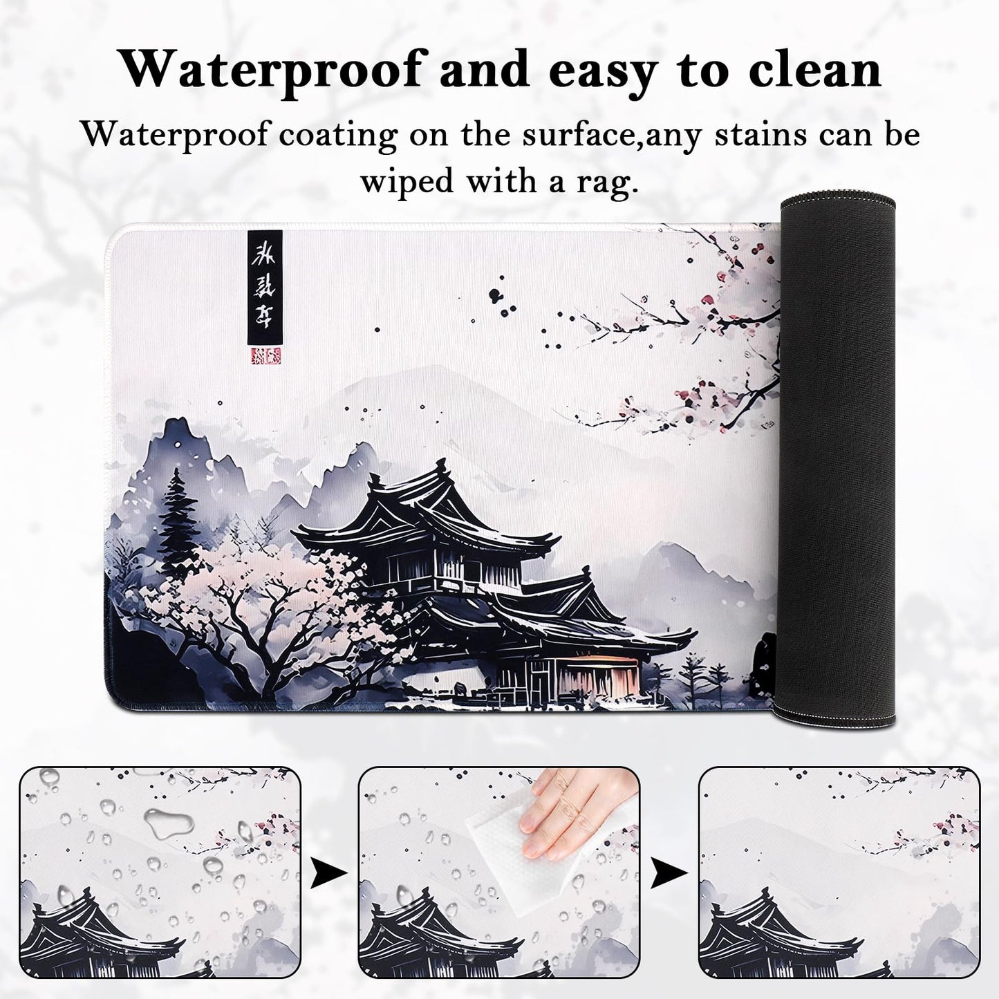 Yimomoyi Non Slip Mouse Pad, 80 x 30cm Mouse Mat Extended, Gaming Mousepad Waterproof, Desk Mat with Rubber Base, Desk Pad Laptop for Office and Home (01- Plum Mouse Pad)