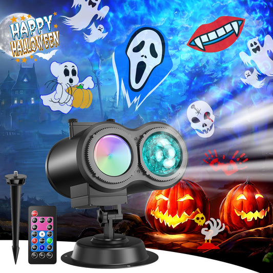 Fussion Halloween Projector Lights Outdoor, 29 Effects Holiday Christmas Projector Light Outdoor 2 in 1 with Remote, Christmas Decorations Lighting for Outside Home Party House Decor