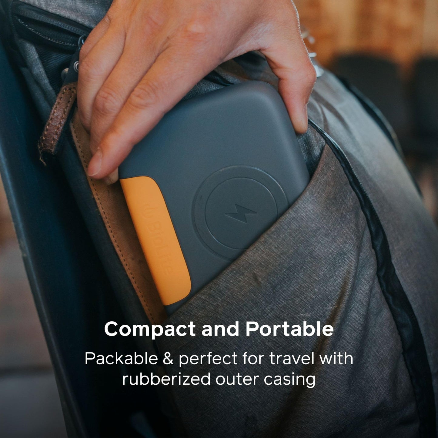 BioLite, Charge 20 PD, 6,000 mAh Multiple Device Portable Power Bank, 18 W USB-C in/Out and USB-A Out