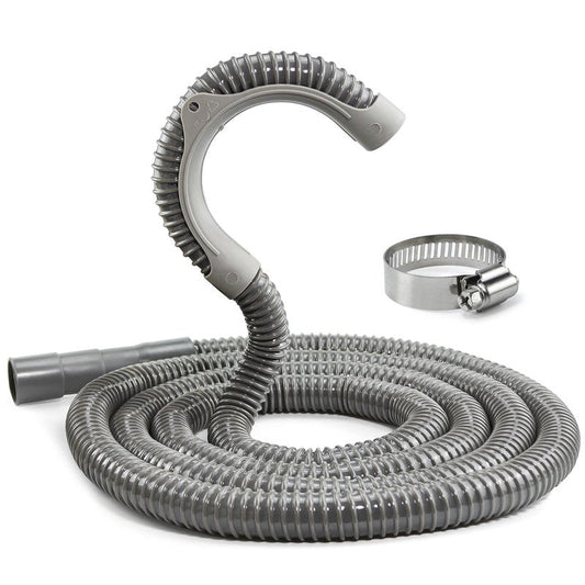 TOMOON 12Ft Universal Washing Machine Drain Hose Flexible Extension Hose with Clamp,Industrial Grade Polypropylene Corrugated,Fit for Most Household Washing Machines(10-Years Warranty)