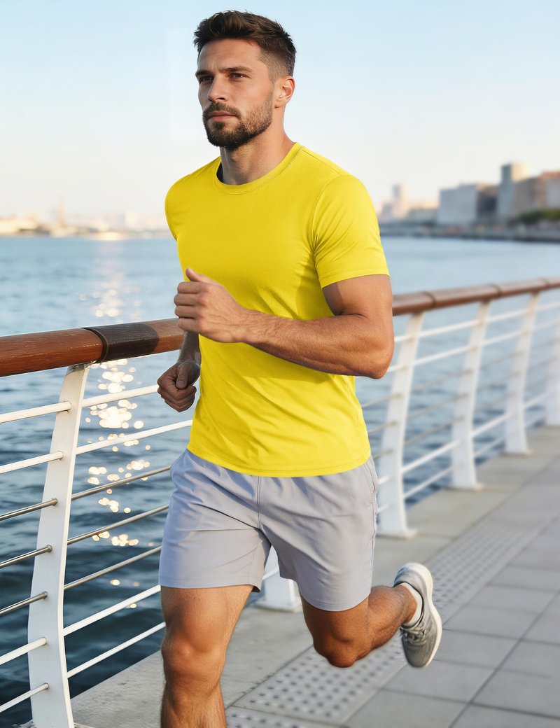 Men's Sun Shirts Short Sleeve Running Shirts Dry Fit Summer Tee Cool Athletic T-Shirts