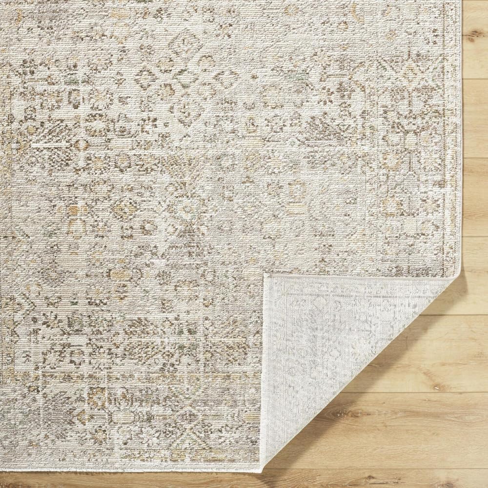 Livabliss x Galey Alix Myrtle Avenue I Vintage Medallion Area Rug, 7'10" x 10'2" (8' x 10'), Taupe