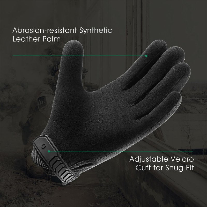 COOLJOB Touchscreen Utility Work Gloves for Men, Breathable Cooling Safety Gloves for Camping, Gardening, Hiking, Running and Driving, Lightweight and Flexible, Black Medium