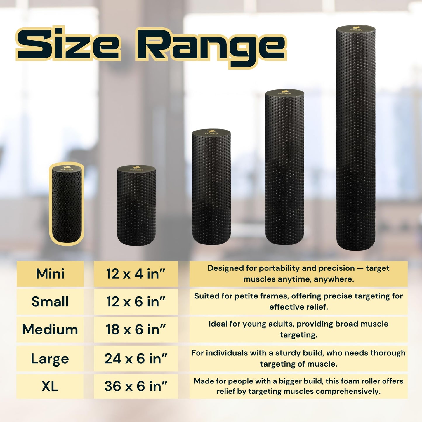 Foam Roller - Mini - 12 x 4 inches - Textured for Muscle Massage, Physical Therapy, Pilates, Yoga, Exercise Equipment by FitNation