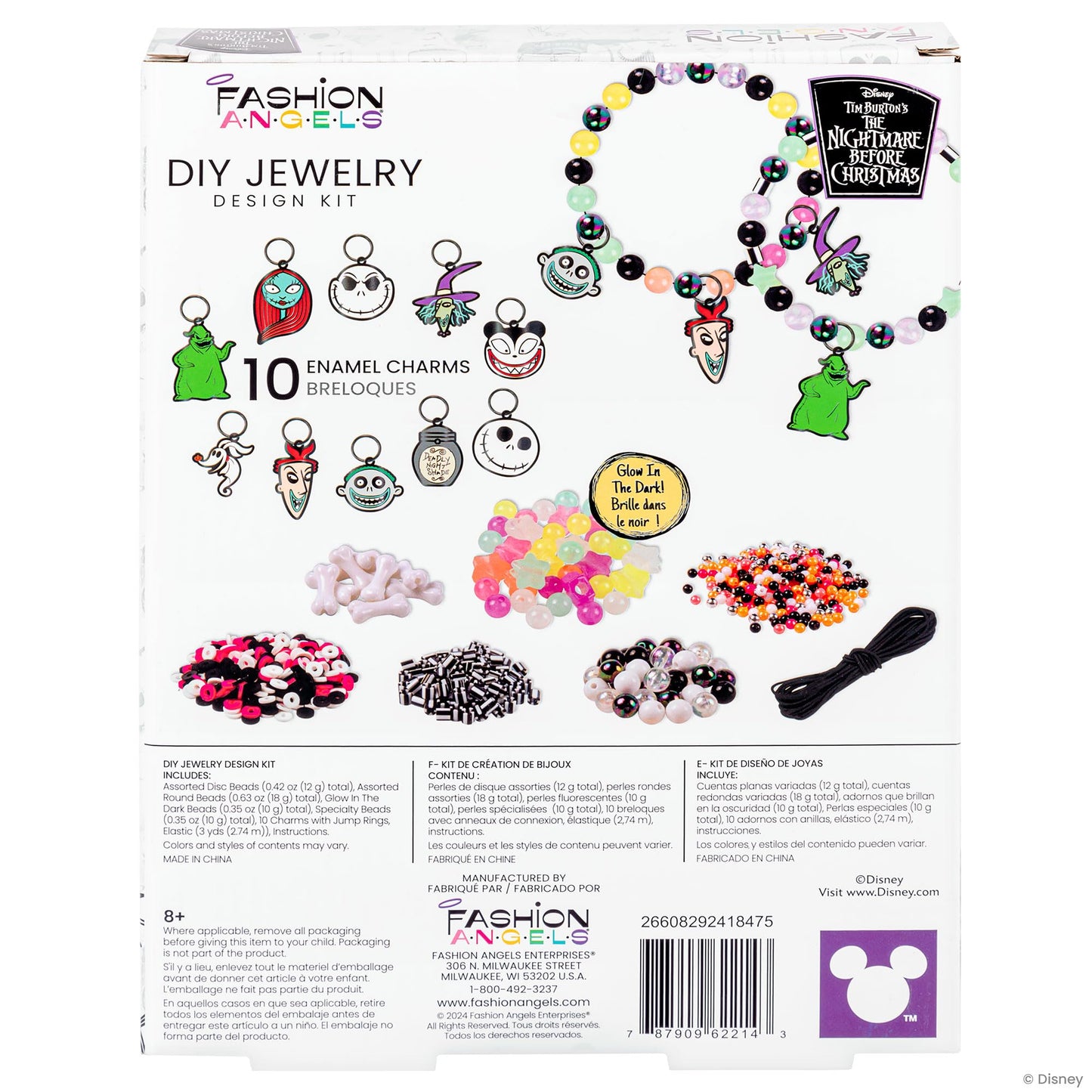 Fashion Angels Disney Tim Burton's The Nightmare Before Christmas Sweet & Scary Jewelry Kit, Includes 800+ Beads, Trendy DIY Jewelry Kit for Tweens & Teens