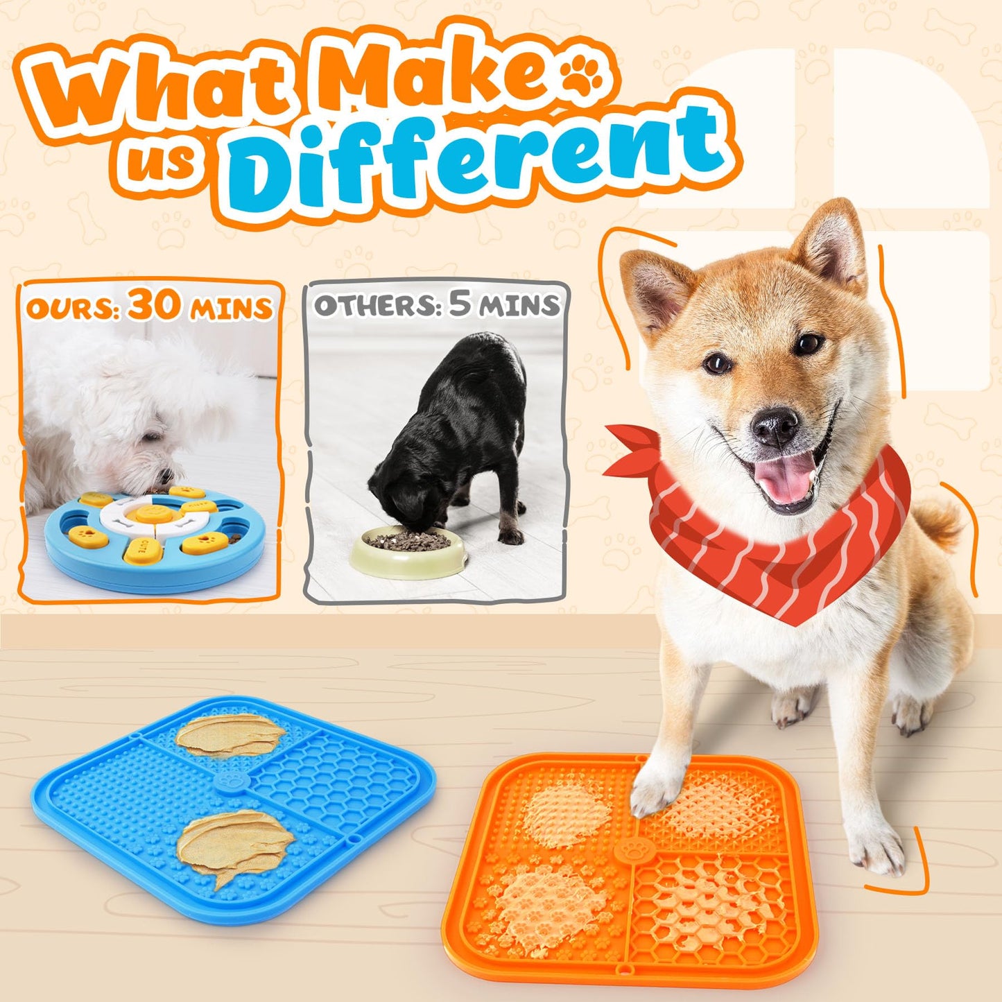 Eefitoys Advanced Dog Puzzle Toys for IQ Training & Mental Stimulation,Dog Lick Mat with Suction Cups for Anxiety Relief and Keeping Them Busy