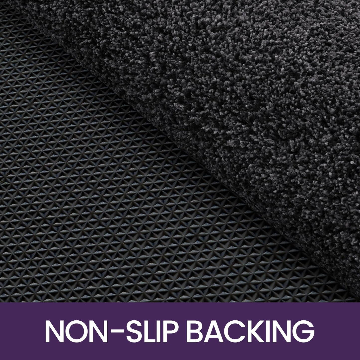 DEXI Dirt Trapper Door Mat Indoor, Non-slip Doormats Inside, Machine Washable, Super Absorbent Entrance Mats Soft Floor Carpet Rug, 50 x 80 cm, Black-Grey