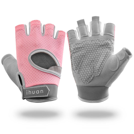 ihuan New Breathable Workout Gloves for Women & Men - No More Sweaty & Full Palm Protection Gym Exercise, Cycling， Fitness, Weightlifting, Pull-ups, Deadlifting, Rowing