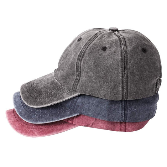 MEINICY 3 Packs Washed-Cotton Plain Baseball Cap, Vintage Adjustable Dad Hats Gift for Men/Women,Unstructured(Black,Blue+Burgundy)