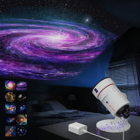 Musqua Galaxy Projector & White Noise Machine with 28 Sounds, Sleep Timer, Memory Function. Starry Sky Night Light Planetarium Projector Perfect for Relaxation, Teaching, Meditation and Kids' Bedtime