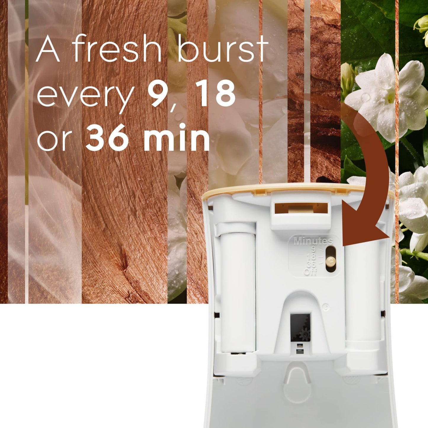 Glade Automatic Air Freshener Refills, Room Spray & Odour Eliminator, Sandalwood & Jasmine, Pack of 4 (4 x 269 ml)