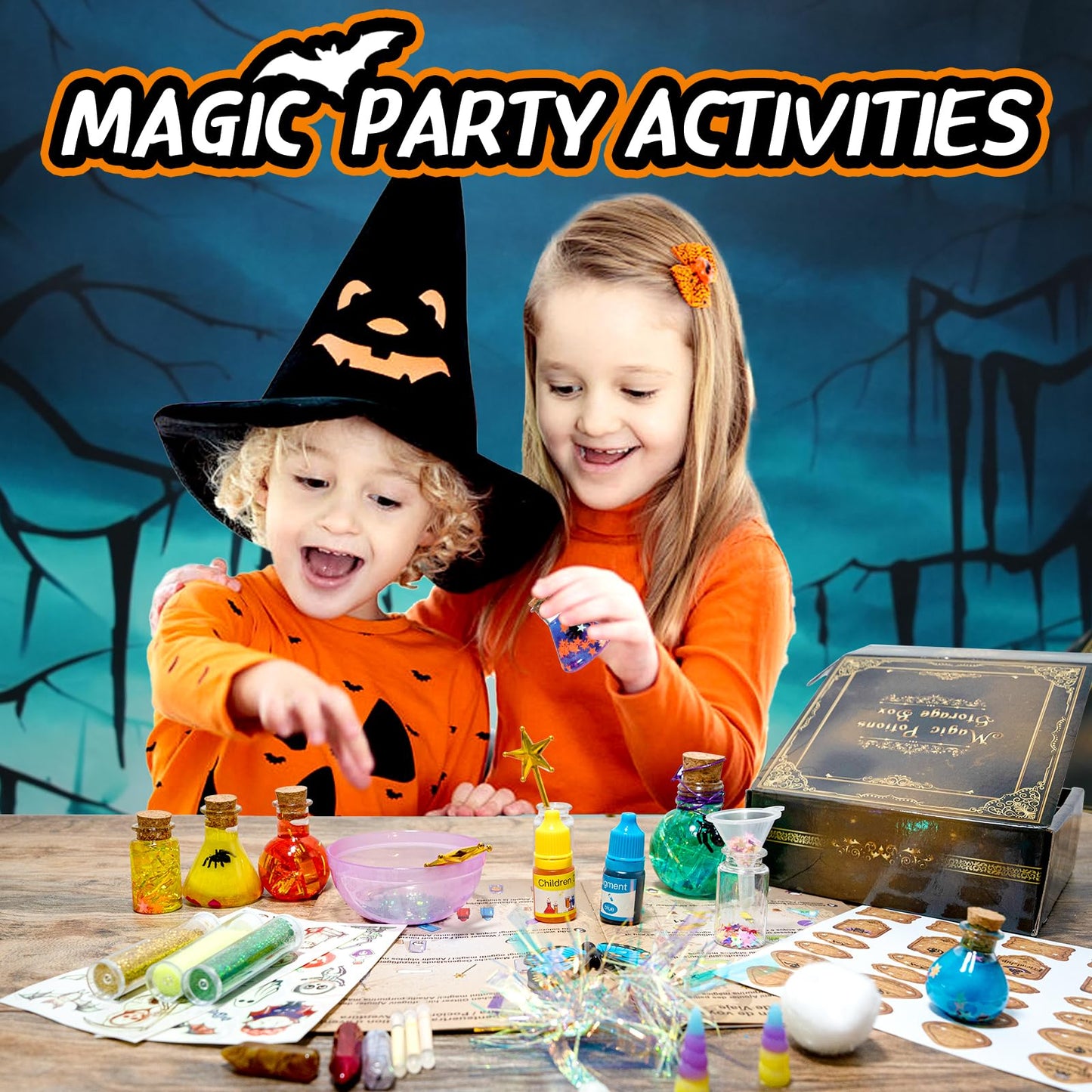LDomet Magic Potions Craft Kit for Kids - Mix 20 Glow Witch Bottles, Fairy Magic Potions Making Kit - Christmas Decorations Birthday Gifts for Girls Boys 6 7 8 9 10+