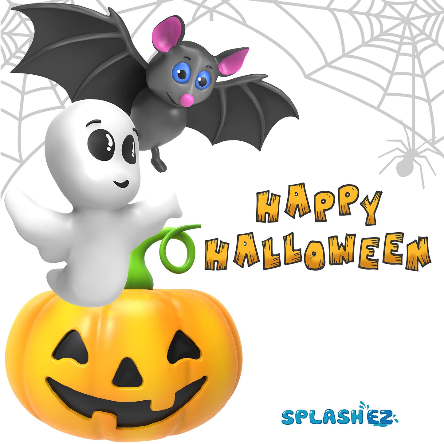 SplashEZ Halloween Mold Free Bath Toys for Babies & Toddlers, Animal No Hole Bath Toys, No Mold Tub, Beach, Pool, BPA-Free, Infant Play Set No Holes 1 3 6 12 18 Months