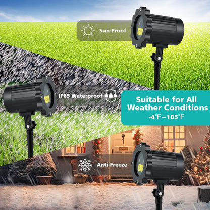 Christmas Projector Lights Outdoor, Waterproof Christmas Decorations Led Lights Projector with Remote Control Timer
