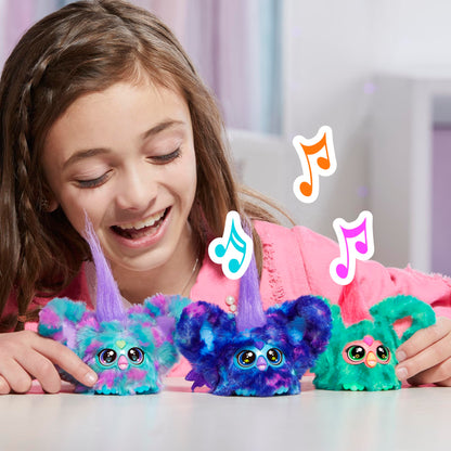 Furby Furblets Star-Lee Mini Electronic Plush Toy, Orange, White, Black