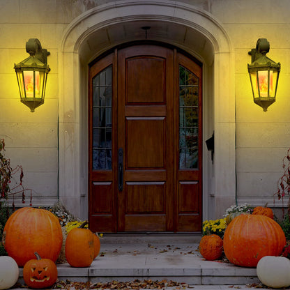 Halloween Decorations Upgraded LED Flame Light Bulbs, 4 Modes Flickering Light Bulbs, E26 Base Fire Flame Bulb, Christmas Lights Patio Outdoor Indoor Home Decor (Yellow, 2 Pack)