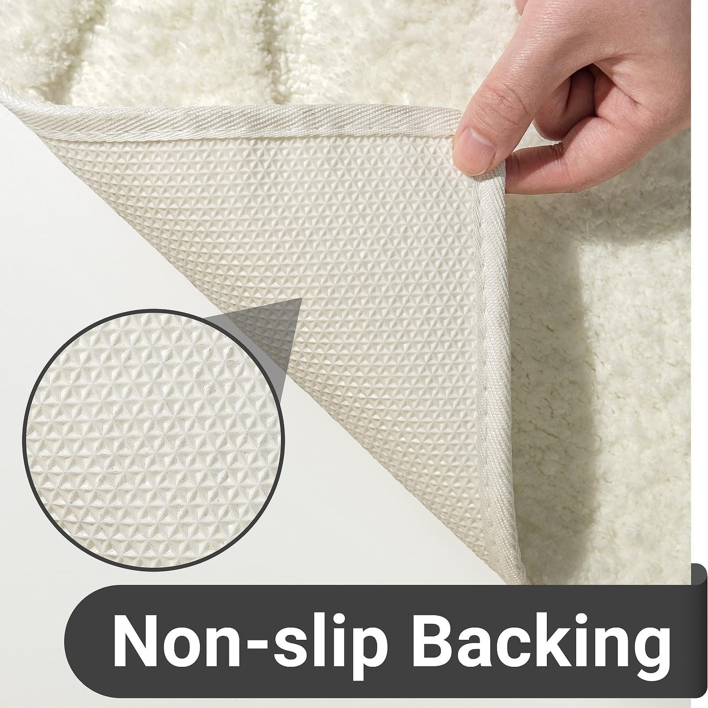 DEXDE White Bathroom Rugs 24x60, Non Slip Washable Absorbent Long Bathroom Mat Runner Rug Plush Fluffy Ultra Soft Microfiber Thick Matts for Bathroom, Floor, Shower, Home Decor Accessories