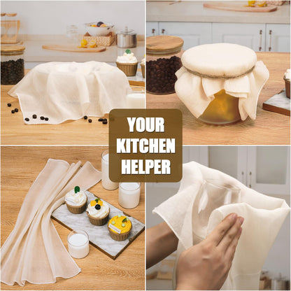 Amrules Cheese Cloths for Straining, 6PCS 20x20 Inch Grade 100 Cheese Cloth, Reusable Washable Unbleached Pure Cotton Cheesecloth for Cooking and Cheese Making with Hemmed Edge