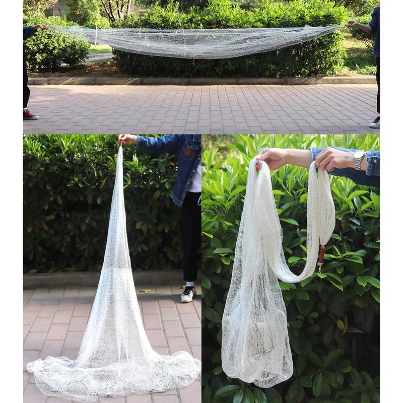 Cast Nets Throw Nets for Fishing Bait Handmade Fish Net Nylon Cast Net with Heavy Duty Iron Sinker Saltwater Fishing Gear - 3M