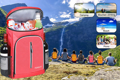 FORICH Soft Cooler Backpack Insulated Waterproof Cooler Bag Leak Proof Portable Backpacks to Work Lunch Travel Beach Camping Hiking Picnic Fishing Beer for Men Women (Watermelon Red)