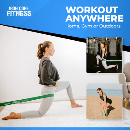 Pull Up Assistance Resistance Bands - Long Loop Power Bands for Men and Women - Strength Power Flexibility Training at Home & Gym - Ebooks & Workout Chart Included by Iron Core Fitness