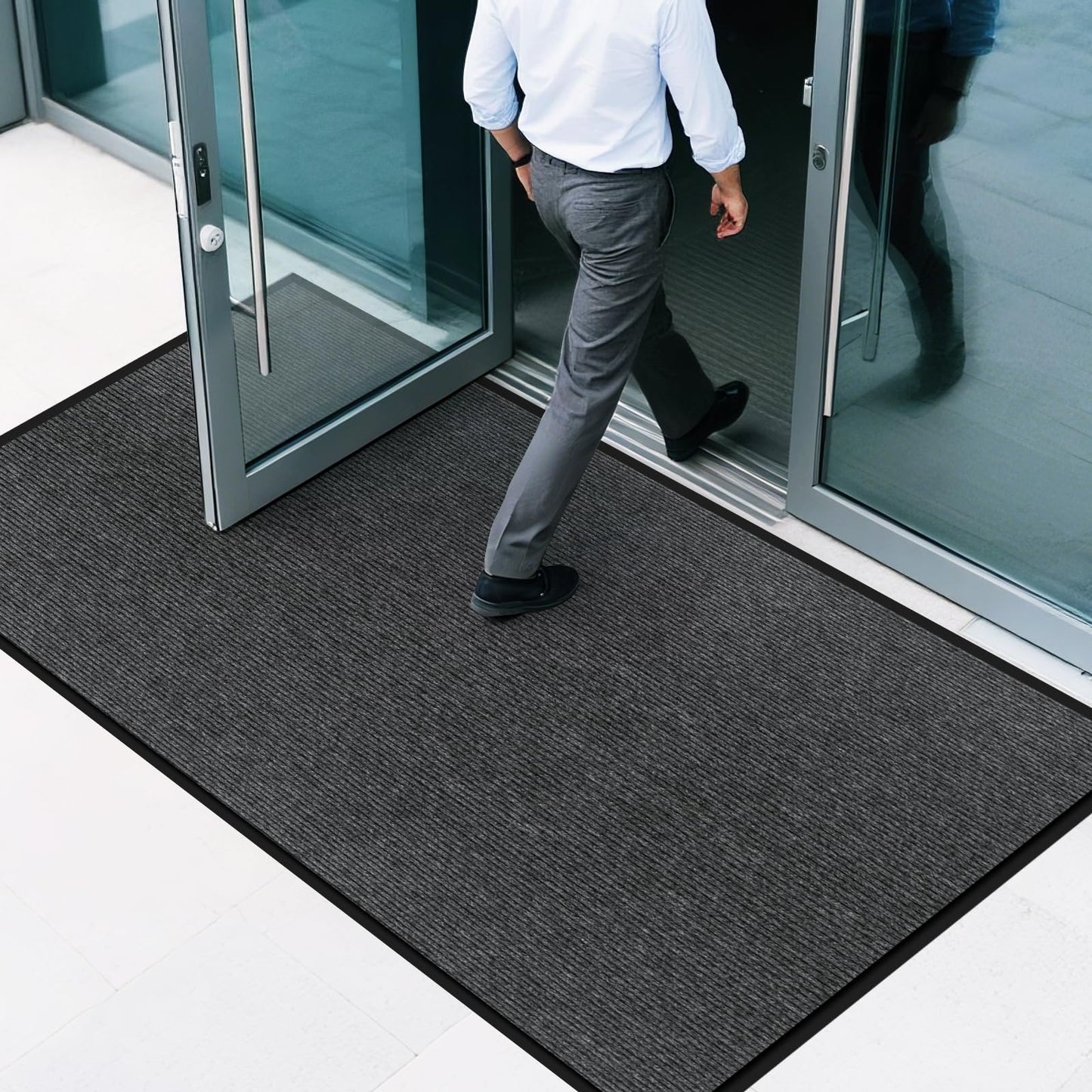3' X 5' Durable Front Door Mat Indoor Outdoor Entrance, Commercial Door Floor Mat Heavy Duty Non-Slip Backing Entryway Doormats, Outdoor Mats for Home Entrance & Commercial High Traffic Area