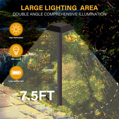 Bobcat Solar Landscape Pathway Lights Super Bright with 2-in-1 Warm White and Daylight Modes, Solar Lights for Outdoor Path, Sidewalk, Driveway, or Walk Way, Dark Brown(4 Pack)