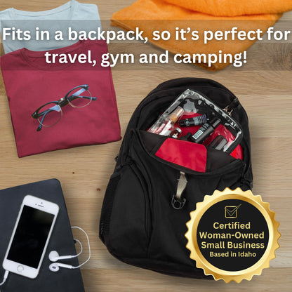 BORSALI TSA Quart Size Bag Approved for Carry On Travel - One (1) Quart Clear Toiletries, Cosmetic and 3-1-1 Liquids Toiletry Bag