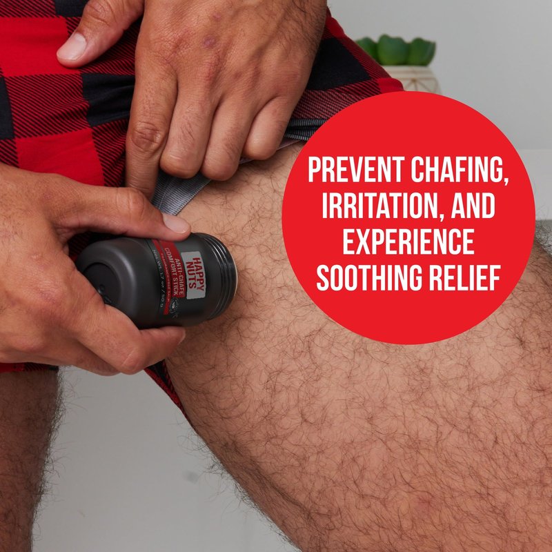 HAPPY NUTS Anti-Chafe Comfort Stick for Men: Ultimate Friction Defense & Chafing Prevention for Active Lifestyles - Perfect for Runners, Cyclists, & Active Men (1 Pack)