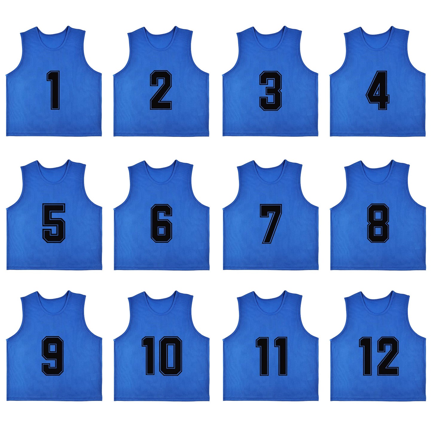 RE-HUO 12 Pack Numbered（1-12） Scrimmage Vests/Sport Pinnies/Training Bibs For Basketball,Soccer, Volleyball and Baseball