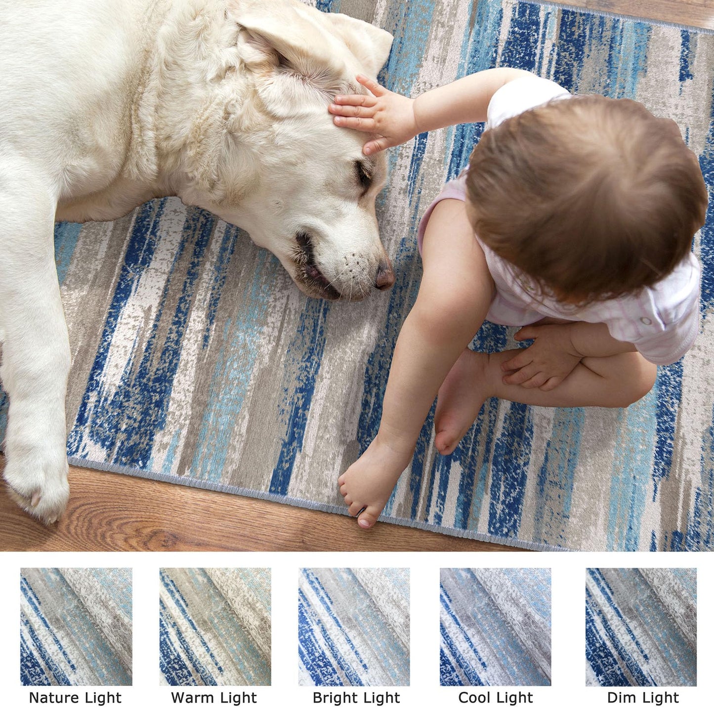 Lansny Abstract 2x3 Area Rug Small Washable Entryway Rug Non Slip Door Mat