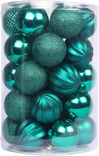 YYCRAFT 34ct Christmas Ball Ornaments 6CM for Xmas Tree Christmas Decorations Shatterproof Hooks Included (Teal, M)
