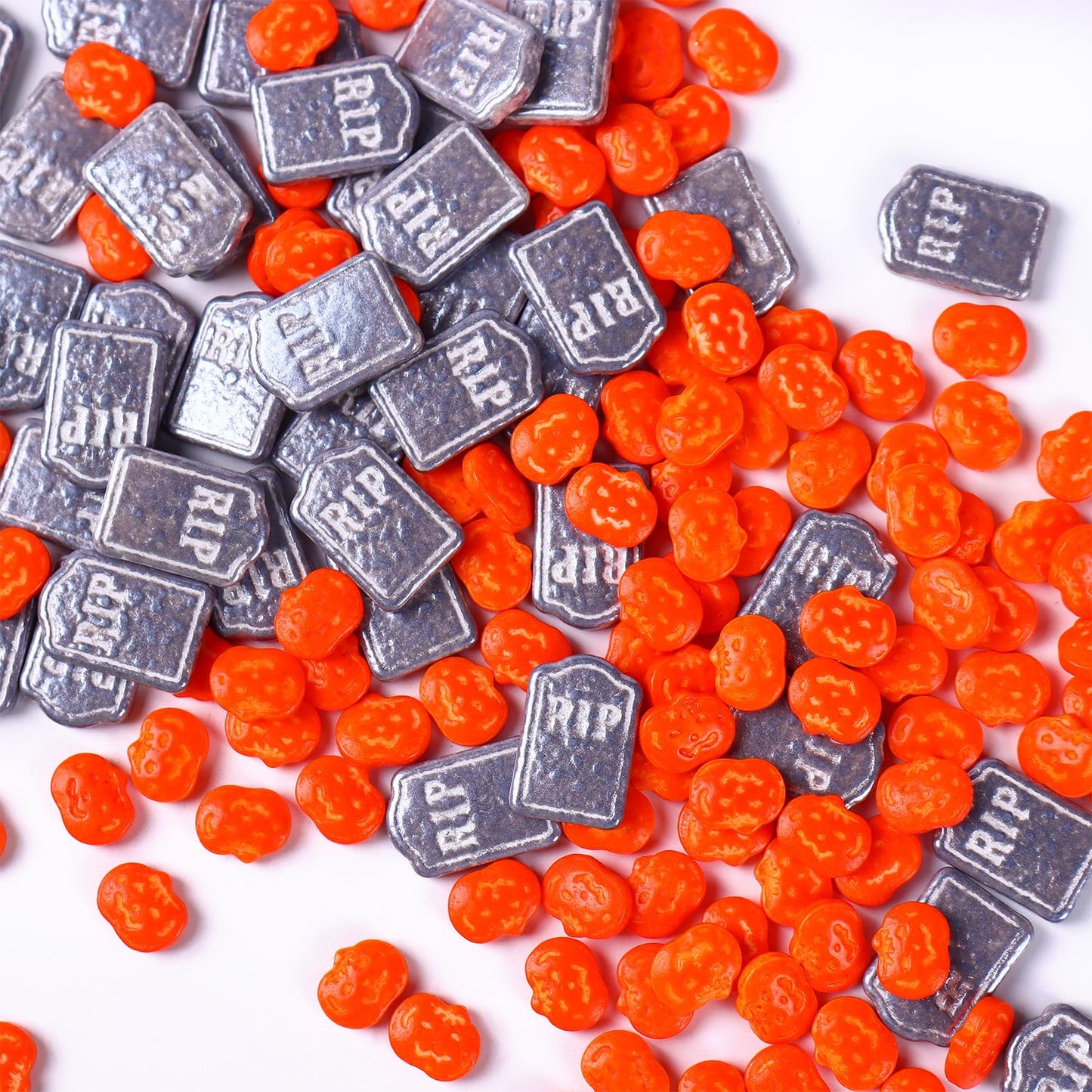 Tombstone Sprinkles for Cake Decorating, Silver Grey Sprinkles Perfect for Horror Dessert Party 3.52 Ounce