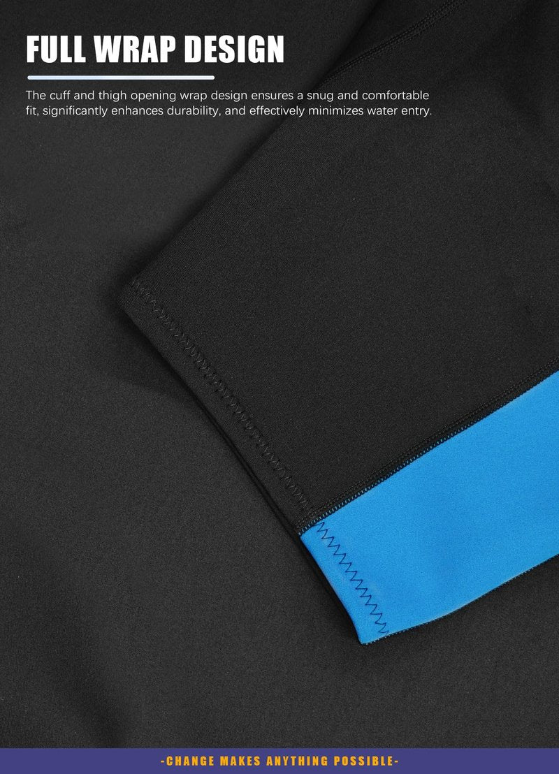 Hevto Wetsuits Men 2mm Neoprene Front Zip Shorty Wet Suit in Cold Water for Swimming Surfing Diving Snorkeling Paddle Boarding (M3-Blue, XL)