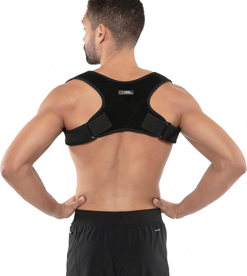 Copper Compression Back Brace - Adjustable Posture Corrector for Men & Women | Relief for Scoliosis & Spine Pain