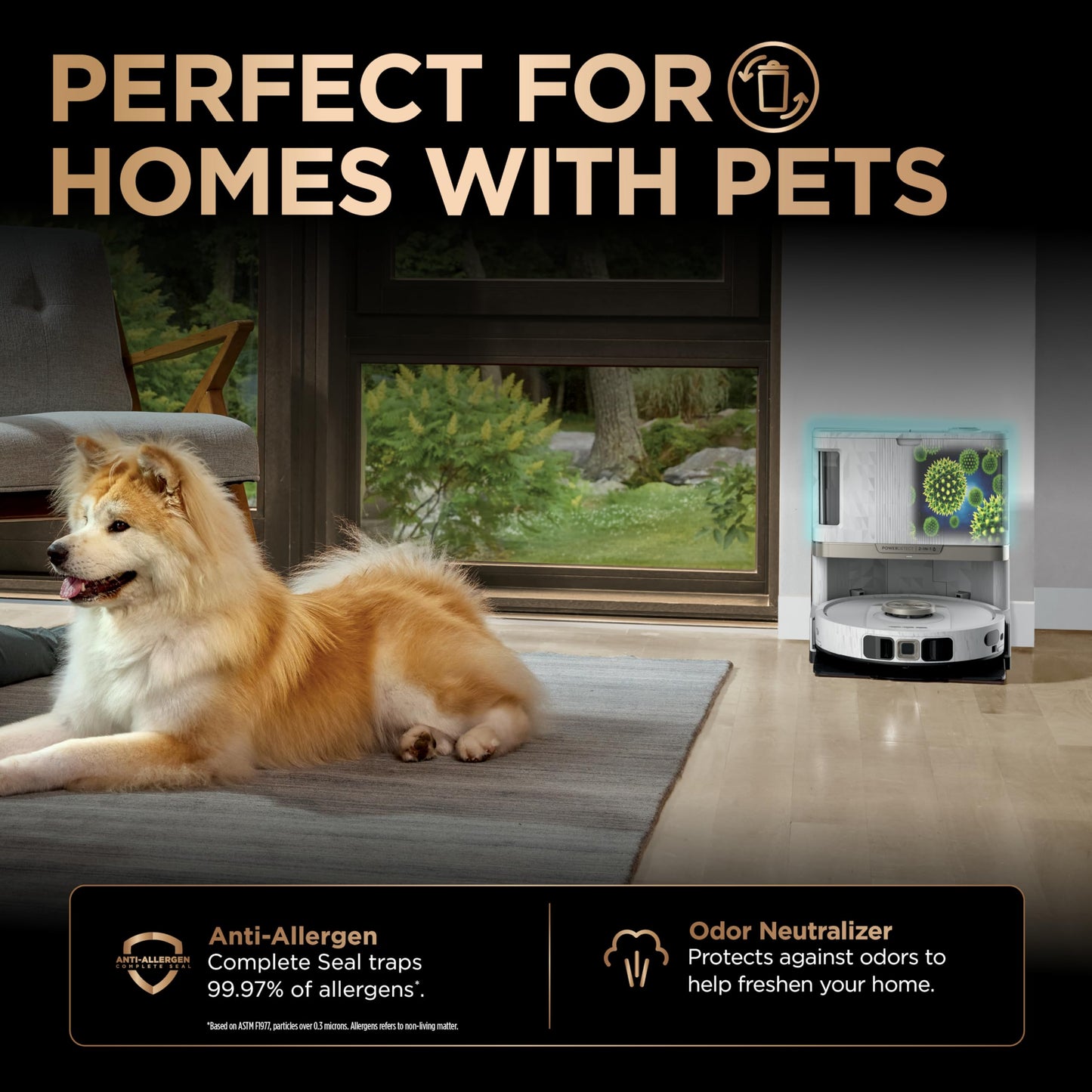 Shark AV2501S AI Ultra Robot Vacuum, with Matrix Clean, Home Mapping, 30-Day Capacity HEPA Bagless Self Empty Base, Perfect for Pet Hair, Wifi, Dark Grey