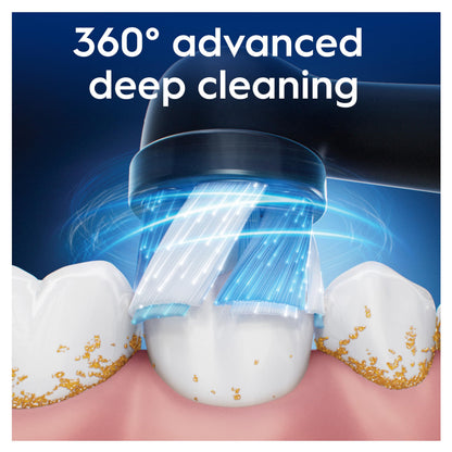Oral-B iO Ultimate Clean Electric Toothbrush Head, Oral B Electric Toothbrush Heads, Twisted & Angled Bristles for Deeper Plaque Removal, Pack of 4 Toothbrush Heads, Black