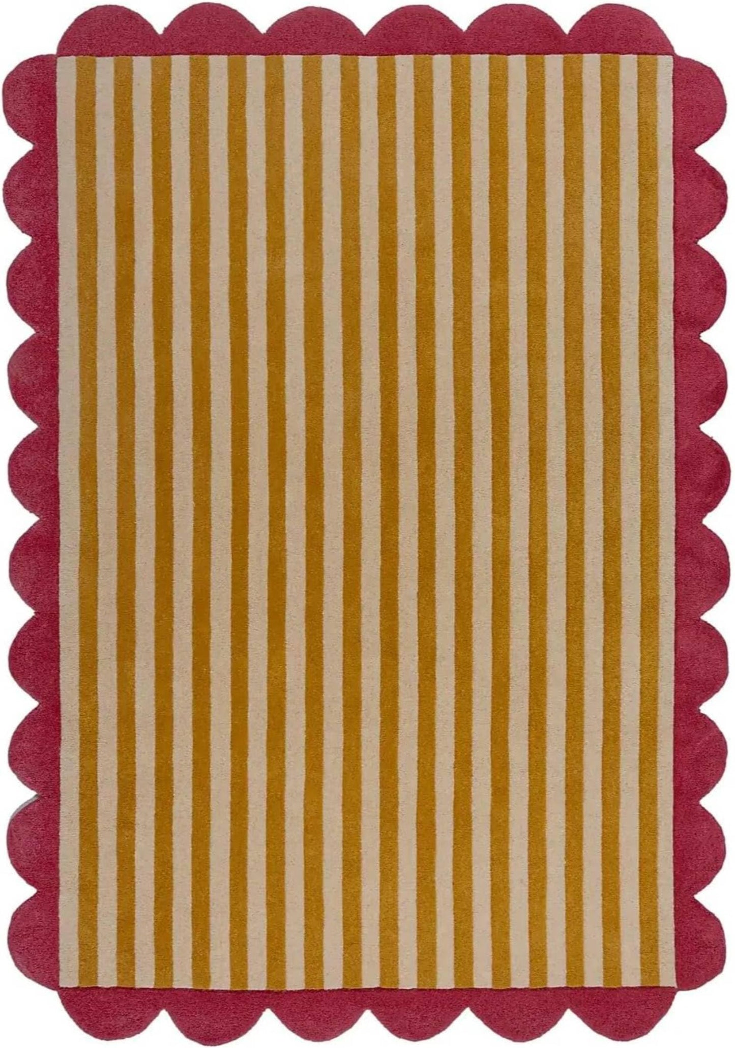TTC THREAD & TEXTURE CARPET Crafted with Care: Premium Hand-Tufted Wool Carpets Irregular Shaped Handmade Area Rugs, Living Room, Bedroom 1' x 1' (U-Shape) Red,Gold