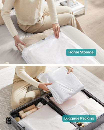 SONGMICS Drawstring Bin Liners, 30L Bin Liners, Code 30A, Customized, 2 Rolls, 90 Pieces, White KRB30A02